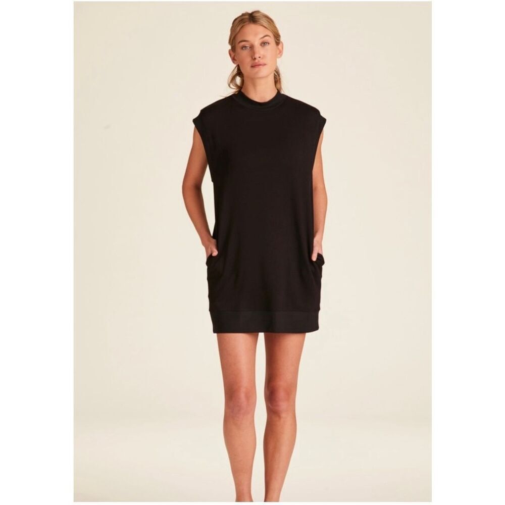 ALALA by Aritzia Plie ribbed shift dress S black soft stretchy